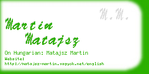 martin matajsz business card